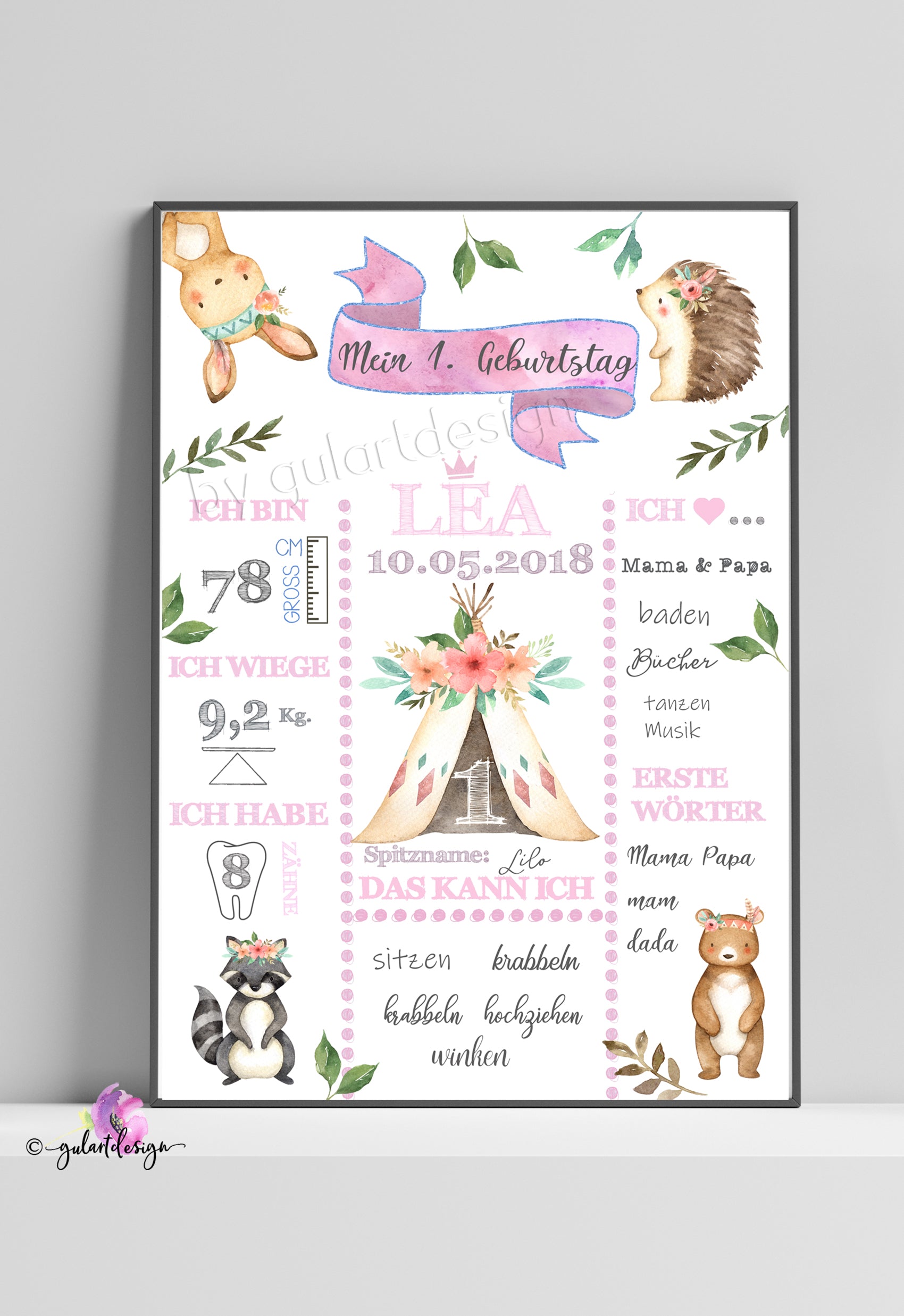 Meilensteintafel, Geburtstagstafel, Geburtstafel, Geburtstag, Waldtiere, Tiere, Motto, Babyparty ,Partydeko, Kindergeburtstag, kids