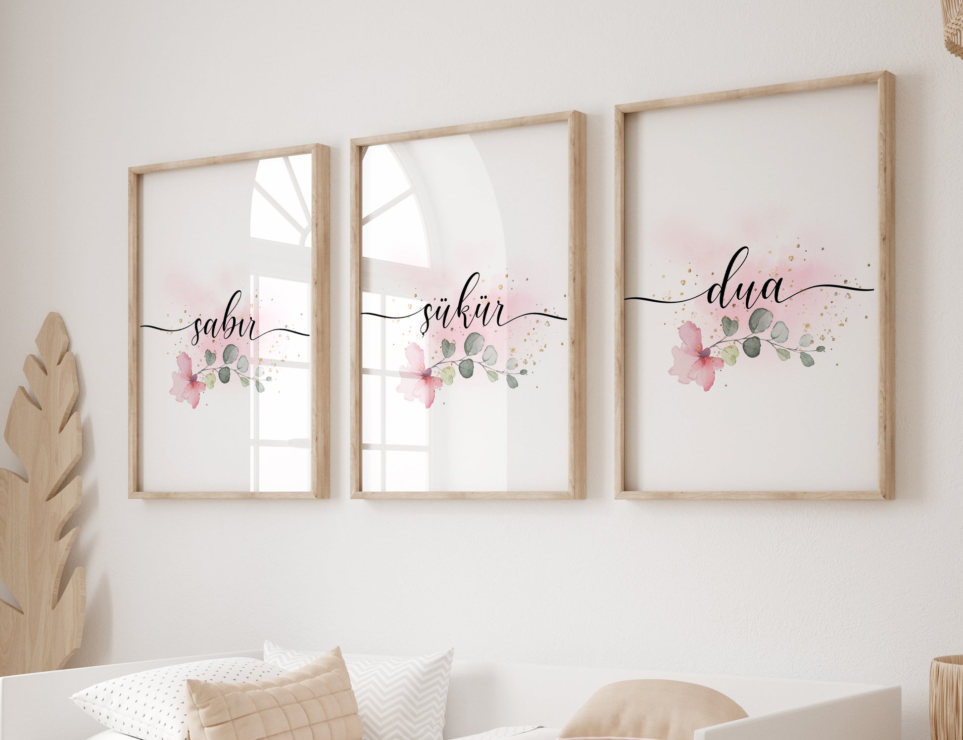 Islamisches Poster Set, Sabir, Sükür, Dua, Islamische Wandbilder Set, Islamicwallart