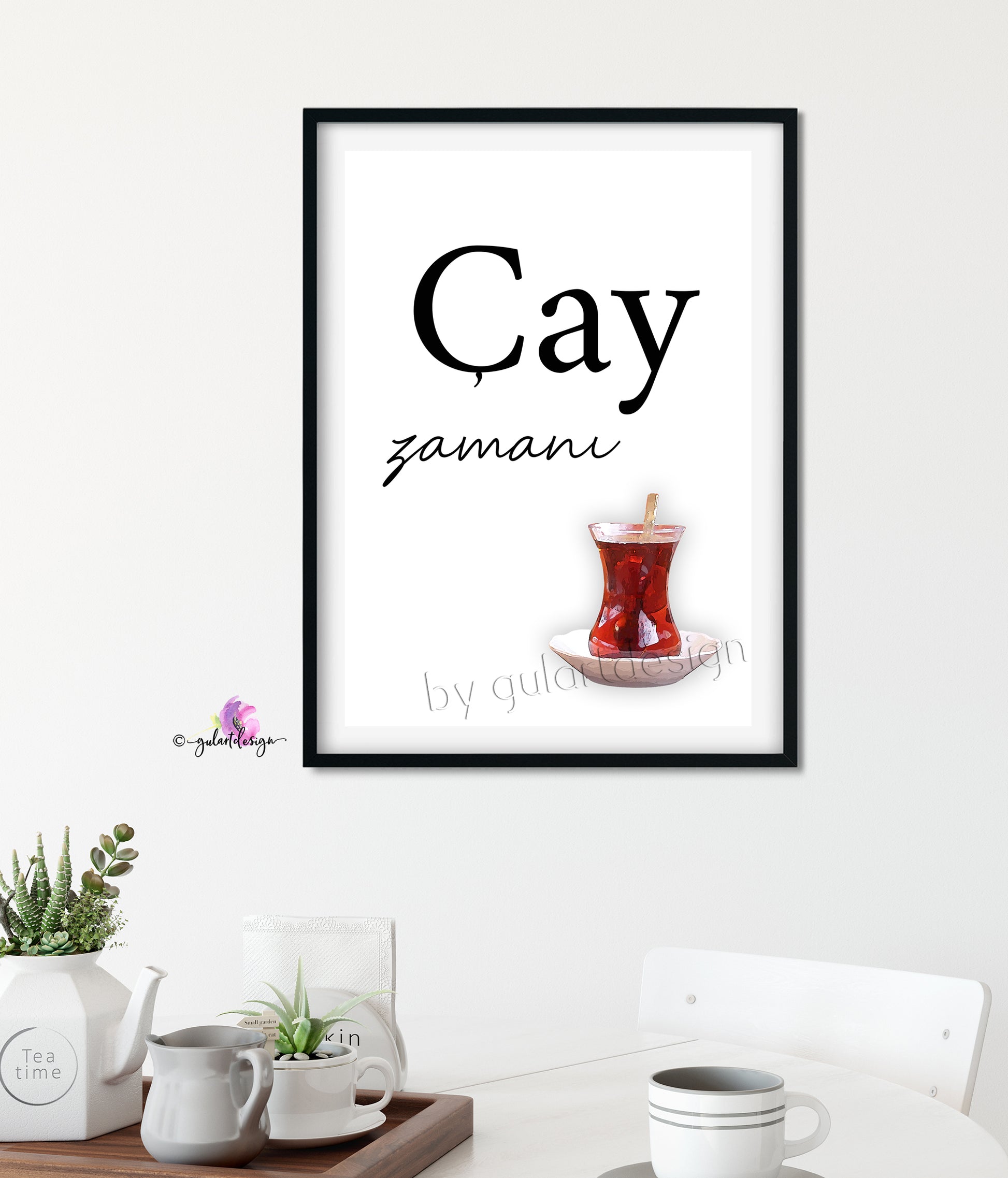 Islamische Wandbilder, cay, tea time, turkish tea, Türkischer Tee Poster, Esszimmer Poster