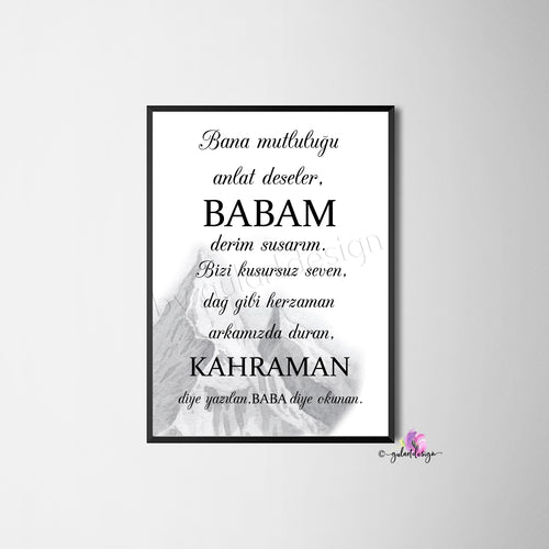 Baba, Geschenkidee für Vater, Vatertag, Geschenk für Vater, Babalar günü, Geburtstagsgeschenk Vater