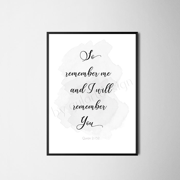 Islamisches Poster „I Will Remember You“ | Muslimische Wandkunst | Islamische Wandbilder | Islam Deko | Geschenk für Muslime